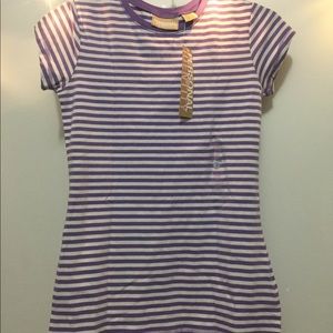 Purple and white stripe T-shirt
